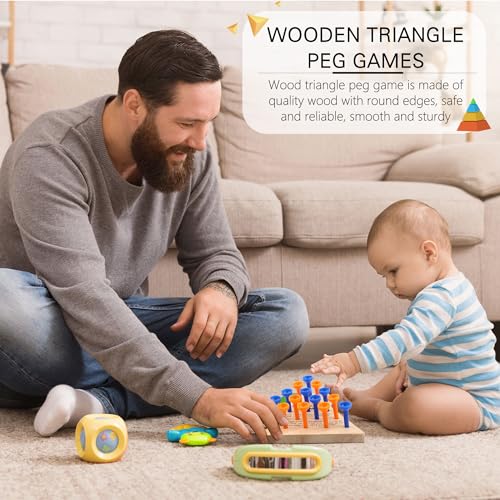 30 packs juego de tablero triangular de madera miniatura 6