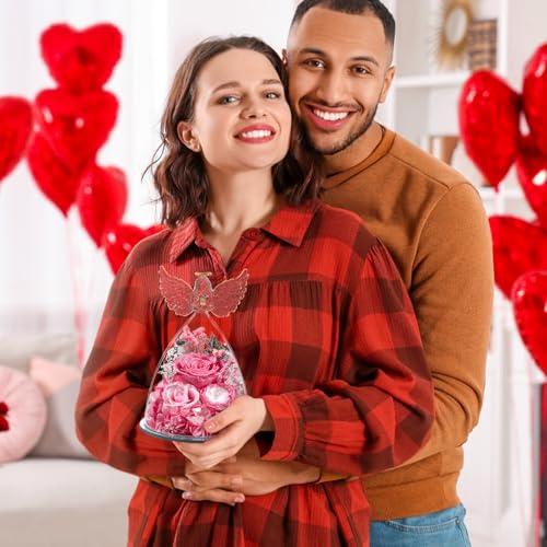 Gifts-for-Women-Preserved-Rose-Forever-Flower-in-Glass-Angel-Figurine-Fresh-Flowers-for-Delivery-Prime-Mothers-Day-Birthday-Gifts-for-Mom-Grandma-Wife-Sister-Pink Gifts for Women Preserved Rose Forever Flower in Glass Angel Figurine Fresh Flowers for Delivery Prime Mothers Day Birthday Gifts for Mom Grandma Wife Sister Pink