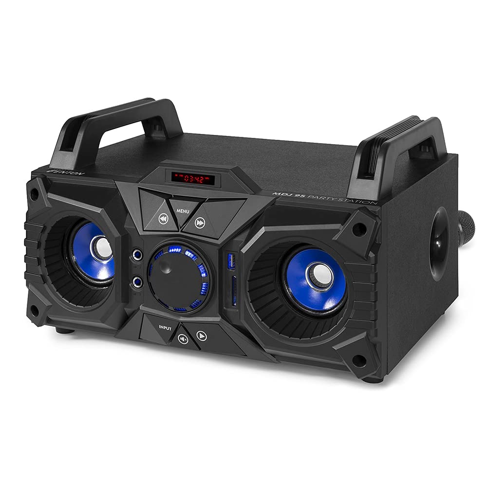 FentonGarden BBQ Party Music System, Wireless Battery Powered Bluetooth Speaker, USB MP3 Player