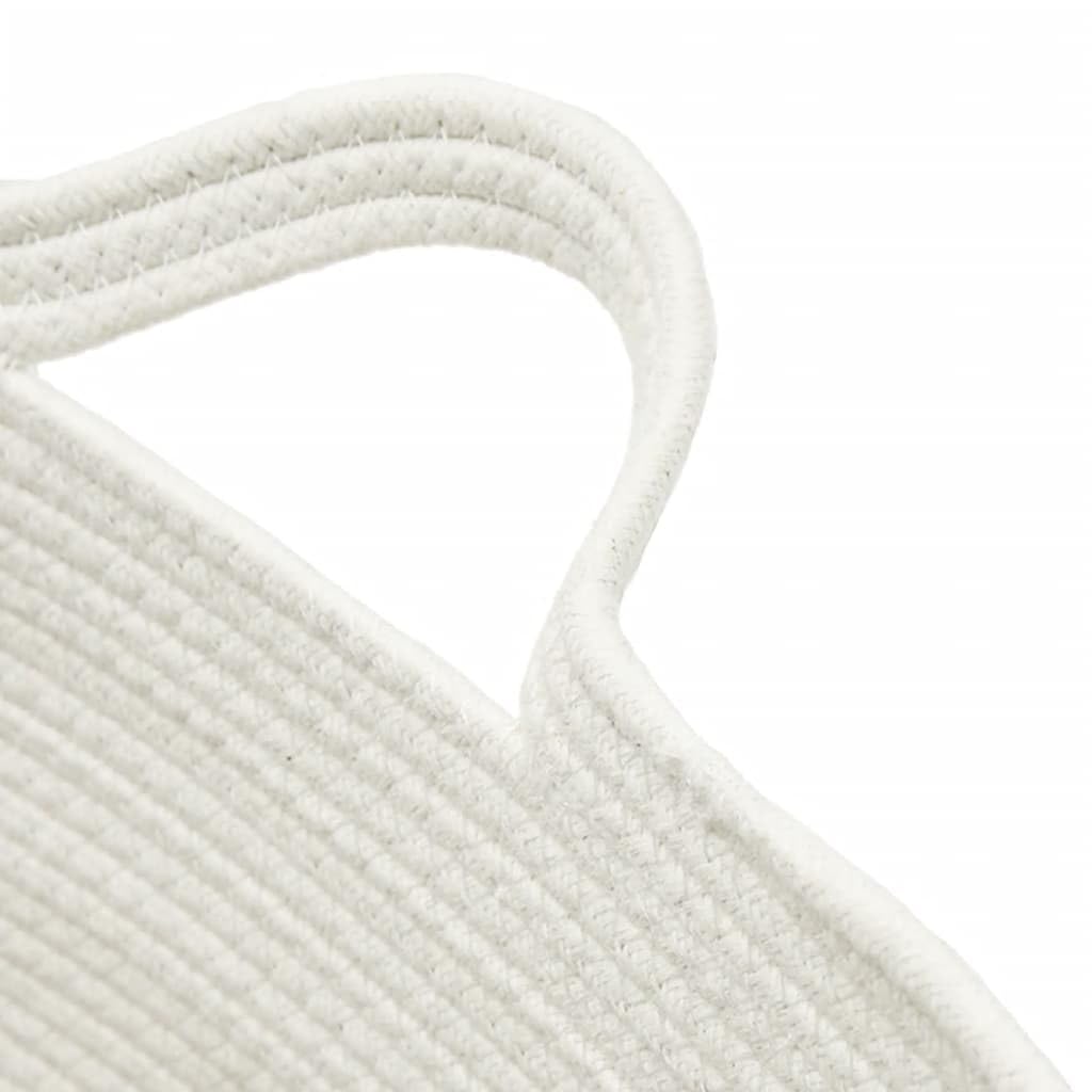 Cesto Biancheria Marrone e Bianco 60x36 cm Cotone | Pieghevole, Maniglie Robust, 60% Cotone 40% Poliestere, Porta Giocattoli e Coperte