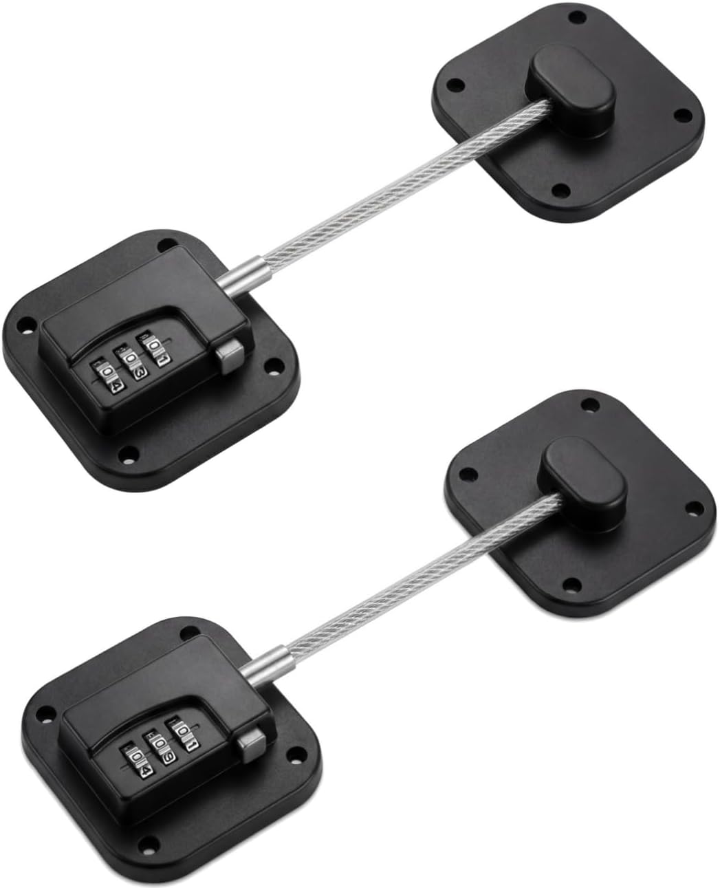 Refrigerator Lock with Combination Lock, 2pcs, Black | Suitable for Refrigerators, Freezers, Kitchen Cabinets, Desk Drawers, Storage Cabinets, Easy to Install, No Key Required