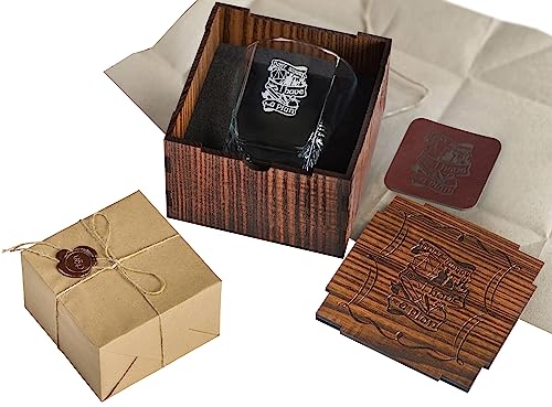 Dungeons and Dragons, Don't worry I have a plan, DnD gifts, Game Dungeon Master gifts, Whisky Glass with Gift oak wooden Box, dragons masters gifts