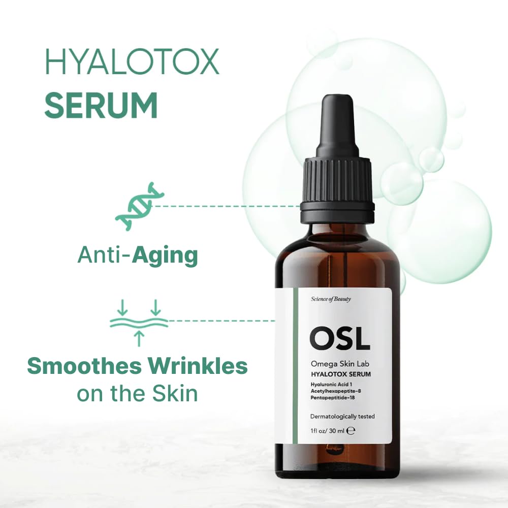 OSL Omega Skin Lab OSL Anti-aging Hyalotox Face Serum 30ML, Powerful Firming Serum, Hyaluronic Acid, Acetlyhexapeptide-8 - Image 2