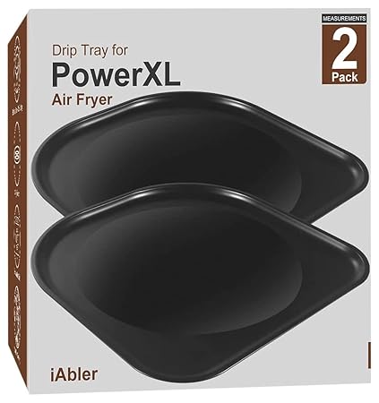 iAbler Air Fryer Drip Tray for PowerXL, 2pcs Air Fryer Replacement Drip for PowerXL 10 QtVortex Air Fryer Pro, Pro Plus, 6Qt Power AirFryer Pro, Oven Deluxe,Oven Pro, 8Qt Power AirFryer Pro, NonStick