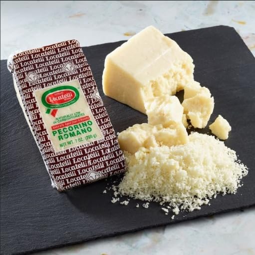 LOCATELLI PECORINO ROMANO CHEESE WEDGE, 1 LB ~ Approximate Weight | 100% Pure Sheeps Milk | IMPORTED from Italy | Bundled with a Locatelli Cheese Grater | By Cosmic Autophagy