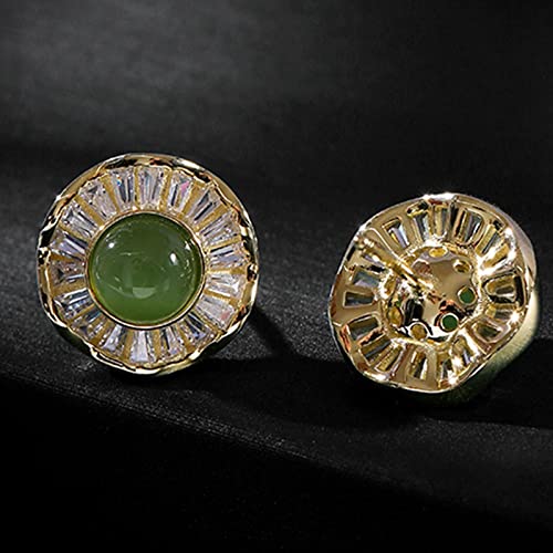 Pendientes Colgantes Damas Elegantes Pendientes Retro Plata esterlina con Incrustaciones Jaspe cúbico Zirconia Pendientes Damas Banquete Temperamento joyería Pendientes Mujeres