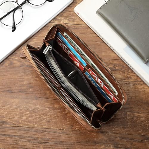 Vintage Women’s Genuine Leather Long Wallet with RFID Blocking Protection Purse Large Capacity Hand Bags2