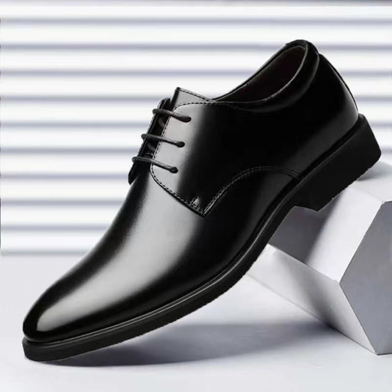 Men’s Wedding Formal Dress Shoes Oxford Classic Lace-Up Leather Business Office Footwear for Groom Outfit Style4