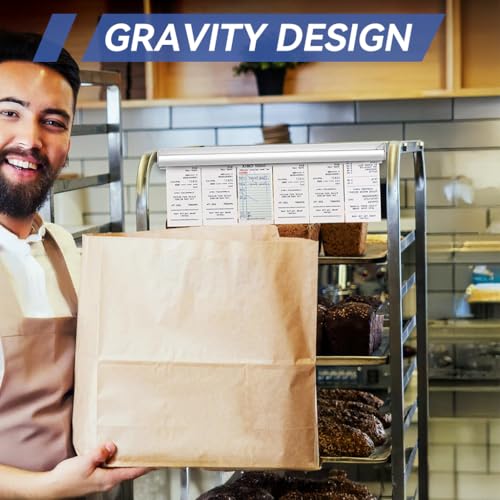 Image of 2 Pack Ticket Holders Receipt Holder for Restaurant, No Drill Restaurant Order Ticket Holders for Kitchen Office Walls Refrigerator Home Pubs Bars Cafes(12 Inch)-Sliiver