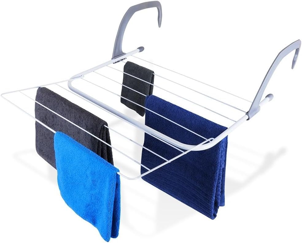 Radiator kleding luchterrek, opvouwbare intrekbare washanger, roestvrijstalen hangende droger, verstelbare armen vouwen kleding droogrek rek, indoor radiator buiten balkon droogrek rail (Col