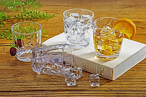 YINJOYI 300ml Clear Plastic Cups Tumblers Water Glasses Reusable Drinking Glassware Picnic Drinkware 4 Set - Image 2