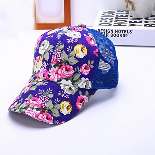 Women's Floral Printed Baseball Cap Mesh Back Sun Hats Summer Fits Most Adjustable Caps For Travel (Purple, One Size) #TOP1