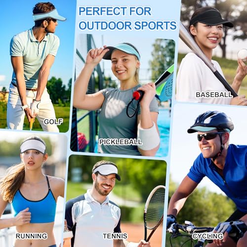 Image of Sports Sun Visor for Men Women, Lightweight Soft Quick-Dry Visor Hat, Packable Tennis Golf Running Visor