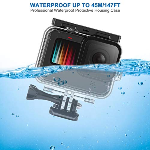 45M waterdichte hoes voor GoPro Hero 9 onderwater waterdichte beschermende behuizing Case voor GoPro 9 actiecamera met… - Afbeelding 3