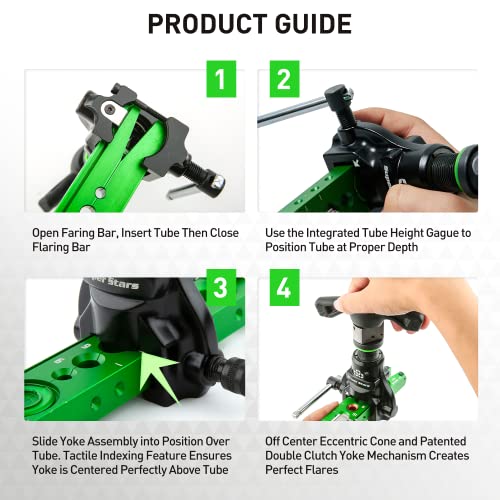 Image of Super Stars Cordless Drill Type Flaring Tool Kit 1 /4 inch-3 /4 inch Single Flare Tool 45 Eccentric HVAC Air Condition Refrigeration Tool