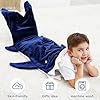 Softan Kids Shark Blanket, Soft Flannel, Boys Toys, Fleece Shark Tail Blanket, Dark Blue, Warm and Soft, Gift for Kids, 19" x 44" fit for Boys Aged 3 to 6 #2