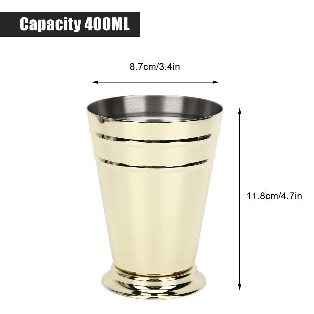 BBAUER 400ML Wine Glasses Beer Mug Stainless Steel Shot Cup for Mojito Mint Julep Mixed Drinks Beverage Home Bar Drinking