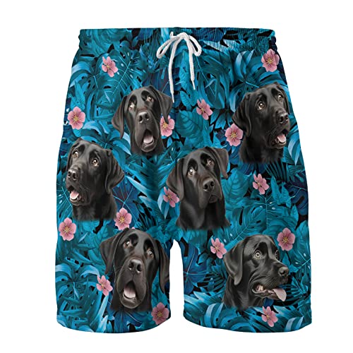 Labrador Summer Mens Swim Trunks - Dog Hawaiian Shorts for Men - Drawstring Beach Shorts, Mens Swim Shorts Set 2