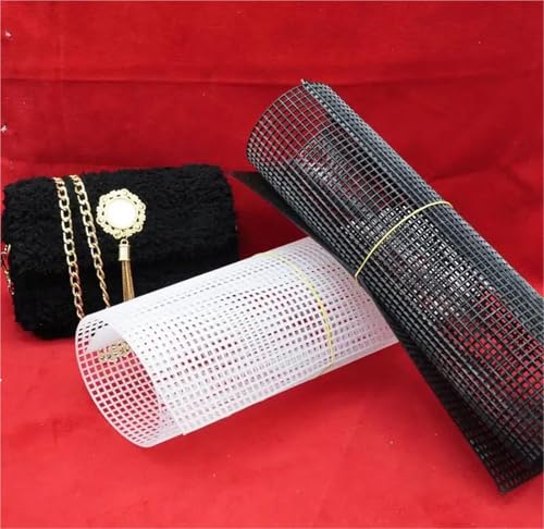 Malla de plástico para tejer bolsos DIY con rejilla de 50x33 cm resistente 5
