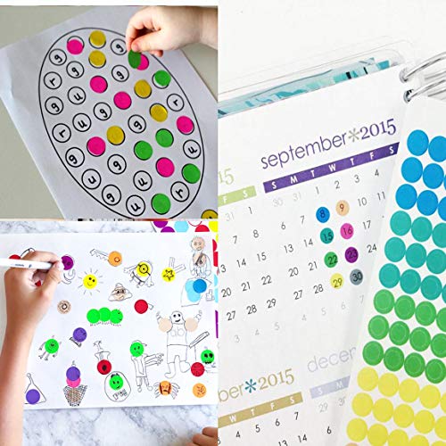 Onupgo Pack Of 2240 Round Color Coding Labels Circle Dot Stickers, 3/4" Dot Labels Sticker, Bright Colors Label #TOP5