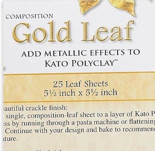 25 Sheets of Imitation Gold Leaf 5.5