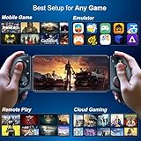 Megadream Mobile Phone Controller for iPhone/Android/iPad/Tablet - Switch/PC - Cloud Game - PS4/PS5/Xbox Remote Play Streaming, COD & Fortnite &More, Turbo/Macro (Black - Bluetooth Connection) - Image 3