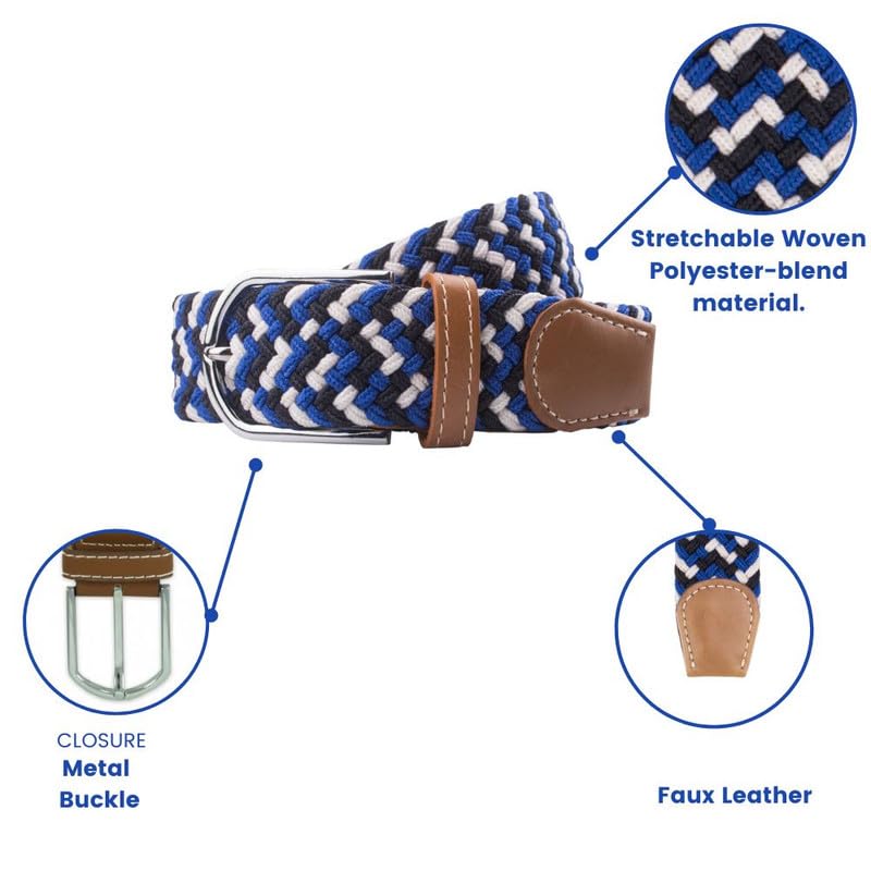 Image of The Tie Hub Unisex Stretchable Woven Fabric Belt | Adjustable, Hole-Free Design | Fits Up to 40 Inches Waist