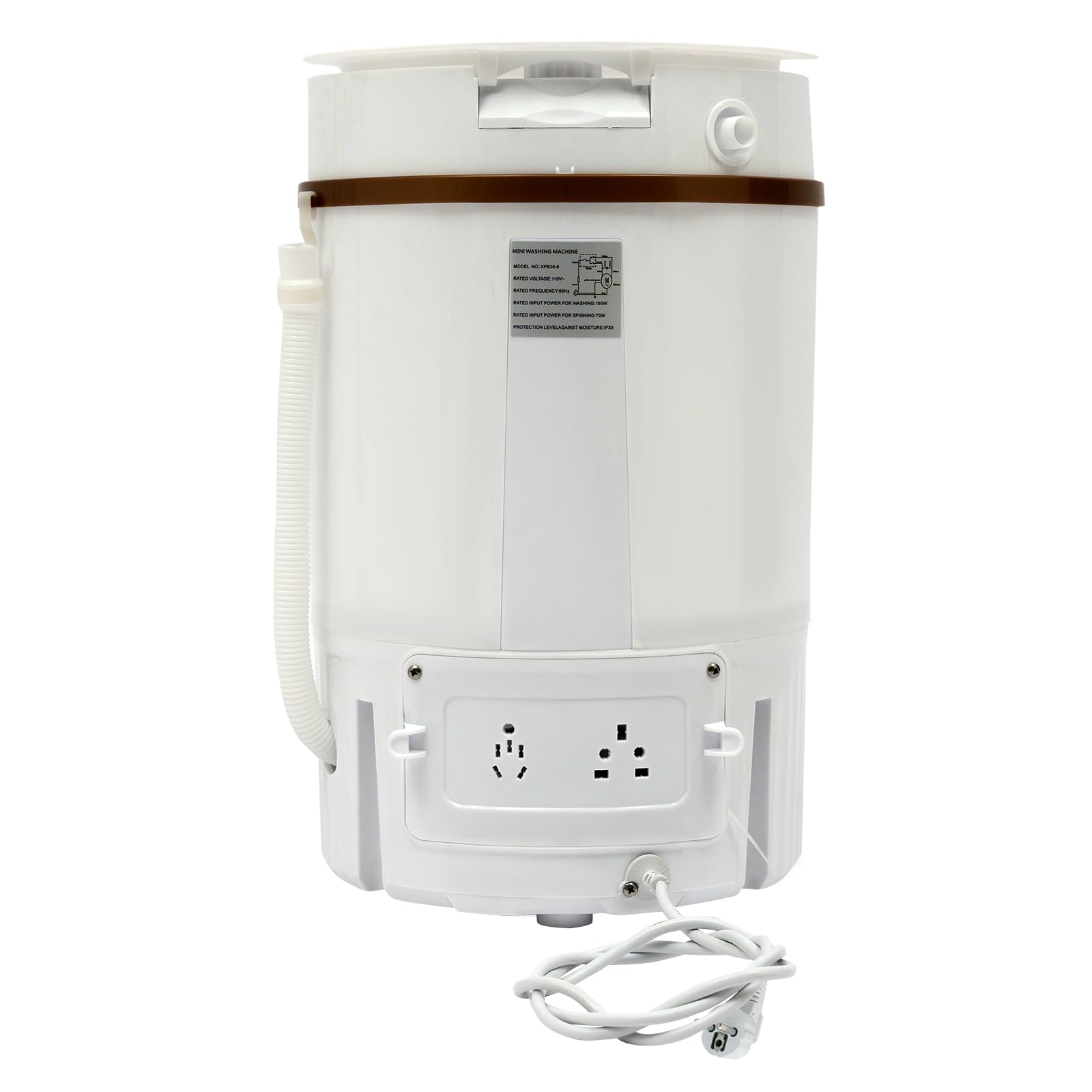 Mini machine à laver avec essoreuse, 4,5 l, machine à laver portable avec panier d'égouttement, machine à laver de voyage, mini machine à laver mobile de camping, machine à laver mobile (blanc)