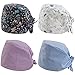 kilofly 4pc Women Men Adjustable Scrub Cap Sweatband Bouffant Hats Value Set
