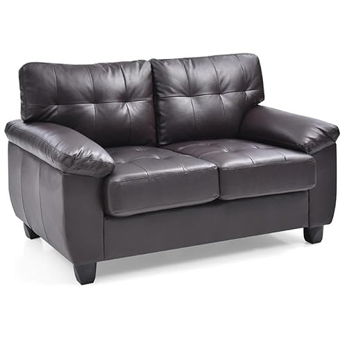 Glory Furniture Gallant Faux Leather Loveseat in Cappuccino