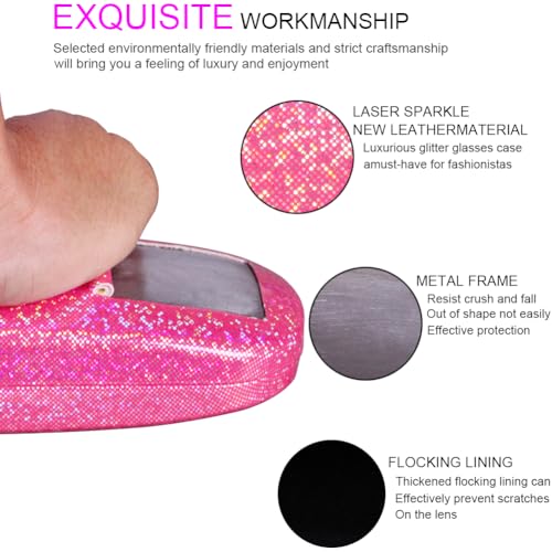 Image of ADBGV 3Pcs Unisex Hard Shell Eyeglasses Cases, Protective Case For Glasses,Sunglasses Case with Cleaning Cloth