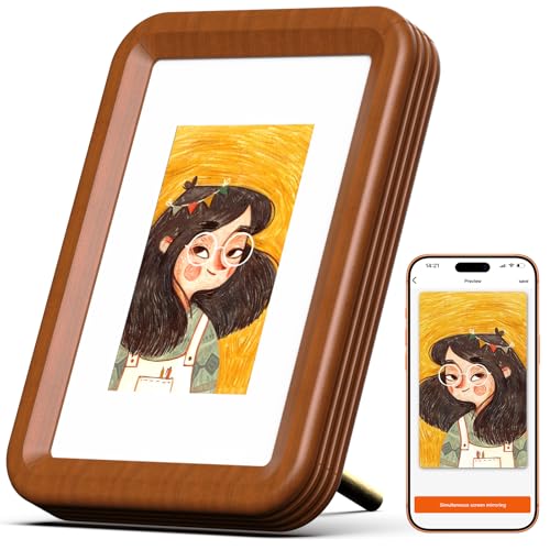 4.26-inch NFC-Enabled 4-Color e-Ink Digital Photo Frame with Bluetooth Transmission Instant Photo Display Artistic Frame | Dedicated app | Ultra-Low Power Consumption | Home and Gift (Rounded)