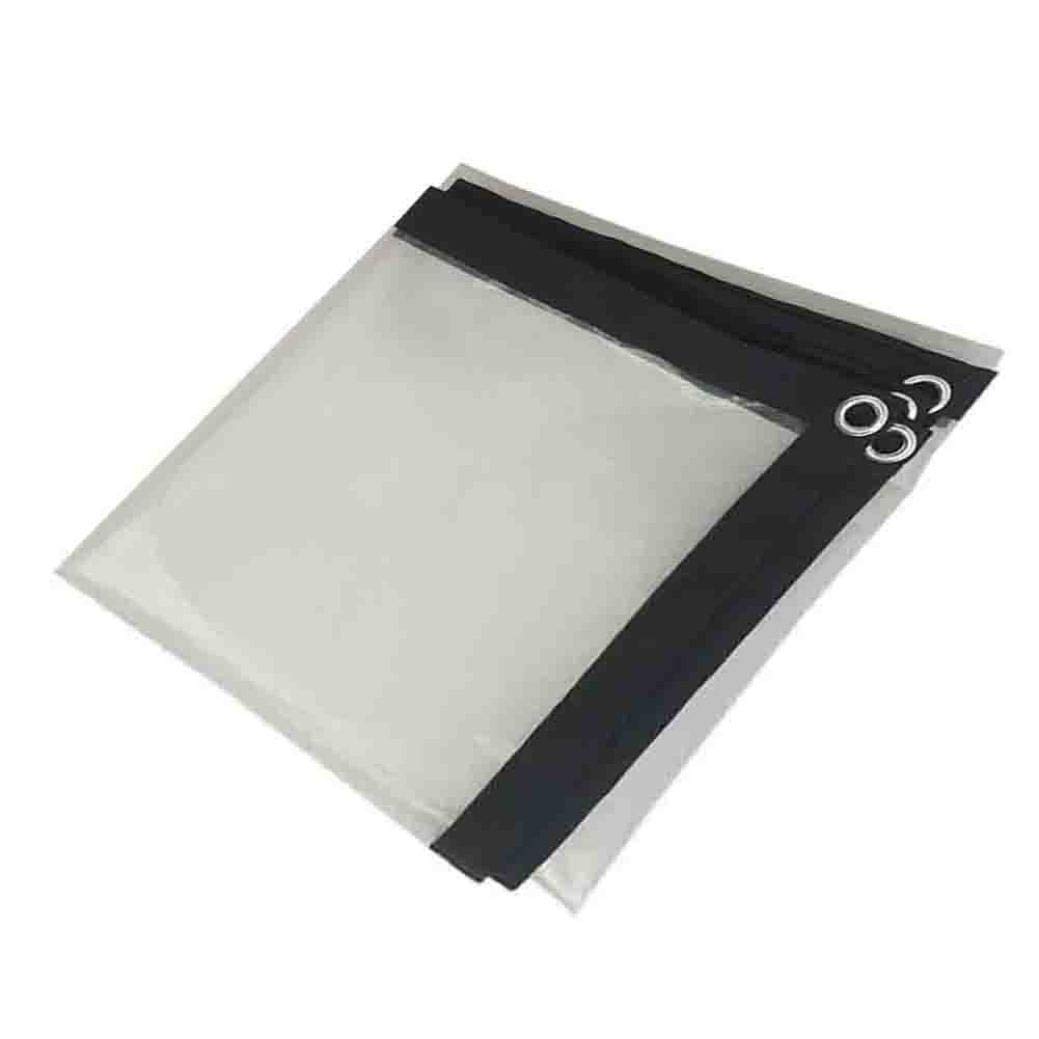 DPPAN Multi-Purpose Clear Waterproof Poly Tarp Cover Tent Shelter Tarps, 120g/m² Lightweight Poly Tarpaulin Rainproof Shed Cloth with Grommets for Boat RV Pool Camping,Clear_1x2m/3x6ft