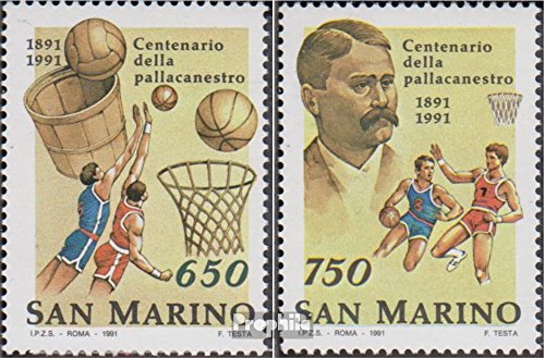 San Marino Michel.-No..: 1477-1478 (Completa Edizione) 1991 Basket (Francobolli per i Collezionisti) Giochi con la Palla Senza Calcio
