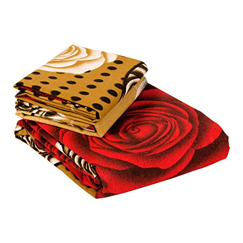 Image of Story@Home 120 TC Elegant Floral Pattern Cotton Double Bedsheet and 2 Pillow Cover - Brown