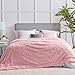 Hansleep Plaid Polaire Fausse Fourrure 220x240 Rose - Couverture Canape Lit Hiver Chaud Doux Confortable épais Moelleux, Double Face Poil Long 380GSM et Sherpa 260GSM