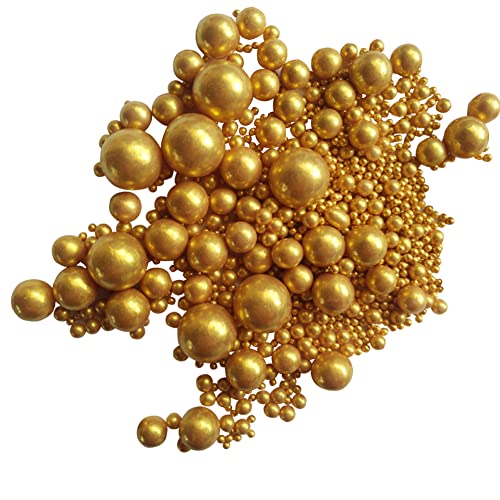 Edible Gold Sugar Pearls Candy Sprinkles 120G/ 4.23Ounce Baking Cake Sprinkles Cupcake and Cake Topper Cookie Decorations Wedding Party Valentines Halloween Christmas Supplies - Thumbnail 3