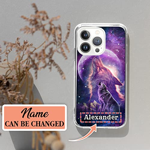 Somlatic Personalized Wolf Phone Case Wild Wolves Design Cases Spirit Gifts Protective Phone Cover Compatible With Iphone 14 13 12 11 Pro Max Mini Xr Xs X #TOP1