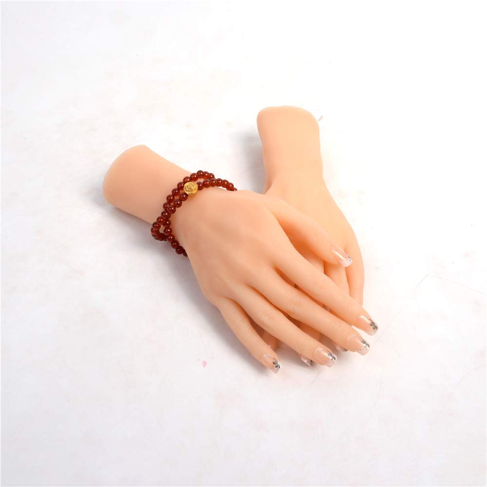 Modello di Mano in Silicone, Mani morbide Mani finte 1 Paio di Anelli di visualizzazione della Mano del manichino delle Donne realistiche in Silicone per Gioielli Nail Art Manicure a Mano Deco