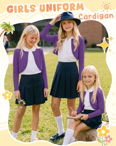 Image of Girls Uniform Long Sleeve Knitted Cardigan