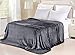Balichun Soft Fleece Queen Blanket Winter Warm Brushed Flannel Blankets All Season Lightweight Thermal Throw for Bed, Sofa or Couch Dark Grey 90