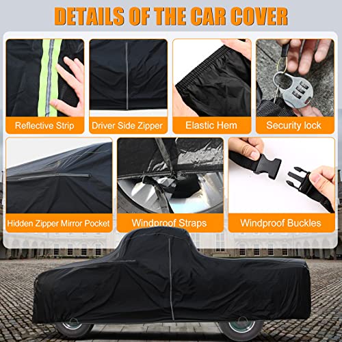 Image of Waterproof Car Cover Replace for Ford F100 F250 1961-1972, F100 F150 F250 1973-1991 2 Door Regular /Standard Cab Long Bed 8ft, All Weather Classic Truck Cover for Snow Rain Prodection
