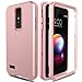 AMENQ LG K30 Case, LG Premier Pro Case L413DL, LG Phoenix Plus/Xpression Plus Case, 3 in 1 Heavy Duty Protection Shockproof Silicone Rubber Shell Scratch Resistant PC Armor Phone Cover (Rose Gold)