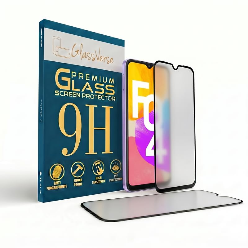 Image of GlassVerse Matte Tempered Glass for Samsung Galaxy F04 | Anti Glare, Smooth Touch Screen Protector, 9H Hardness, Edge to Edge, Case Friendly, Hassle-less Installation Kit Included. (Pack of 2)