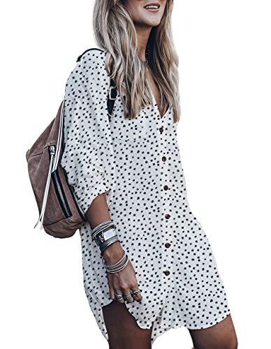 Image of Women's Swimsuit Cover up,Silky Button Down Shirt Midi Dress Kimono,Summer Bathing Suit Beach Coverups for Women (CP-Aline)