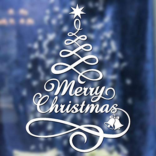 MAMaiuh Christmas Tree Window Clings Wall Stickers Decorations, Removable DIY Glass Decals Door Mural Showcase Sticker for Home Decor Winter Wonderland Xmas Ornaments Party Supplies