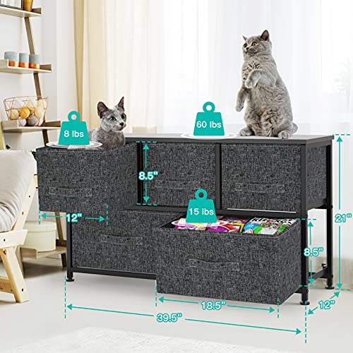 FURNINXS-Dresser-Bedroom-with-5-Drawers-Fabric-Storage-Tower-Wide-Chest-Organizer-for-Closet-Hallway-Entryway-Nursery-with-Metal-Frame-Wood-Top-Easy-Pull-Handle-Bins 51cuUt+HFpS