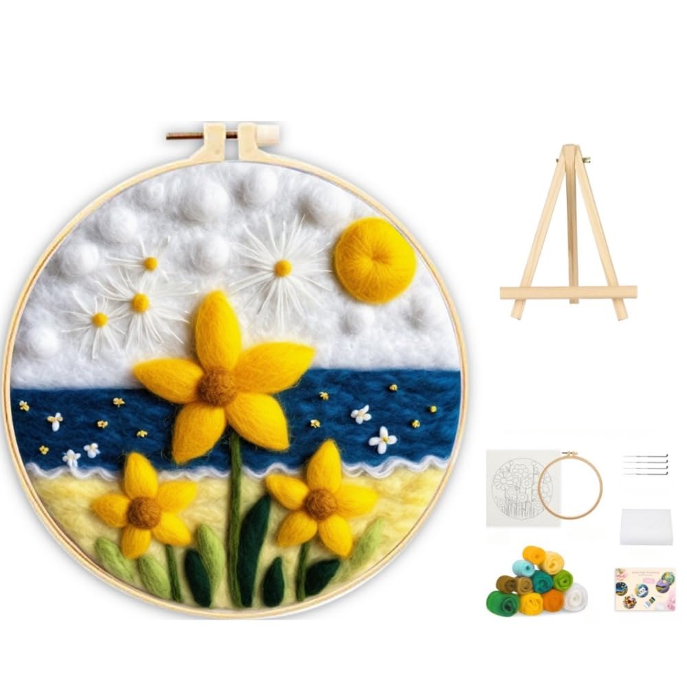 Kit De Moules à Feutrage à L'aiguille POPETPOP – 10 Sets Cœur Et Fleur, Loisir Créatif Pour Débutants, Enfants Et Adultes, Activité Manuelle DIY