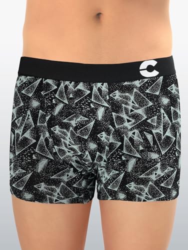 Image of Freecultr Men's Cotton Stretch Printed Trunks | Soft Breathable Innerwear with Stylish Logo Waistband | Comfort Fit Trunks for Everyday Wear