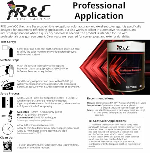 R&E Paint Supply Compatible with Mitsubishi X08, Mystic Black Automotive Paint, Quart